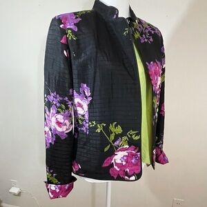 Nexx sz sm. Open front jacket textured print